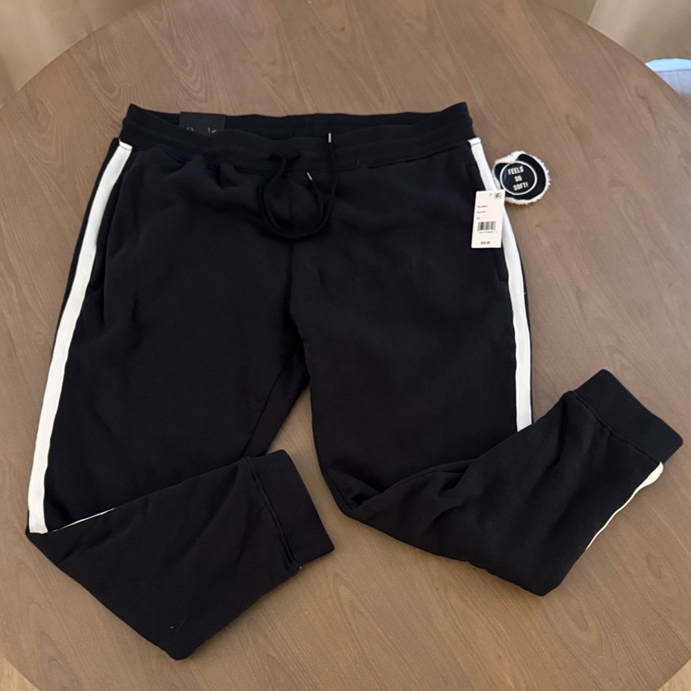 Black Joggers with White Stripes